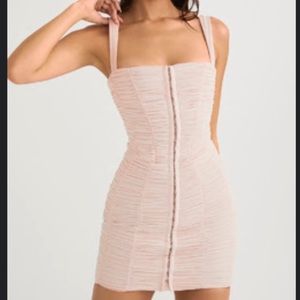 COPY - Crystal Ruched Mesh Mini Dress